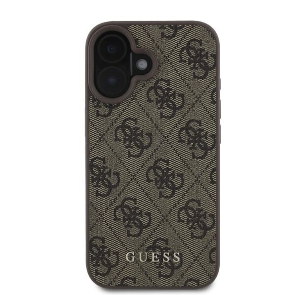 Husa pentru Apple iPhone 16, Guess, 4G Classic, Maro