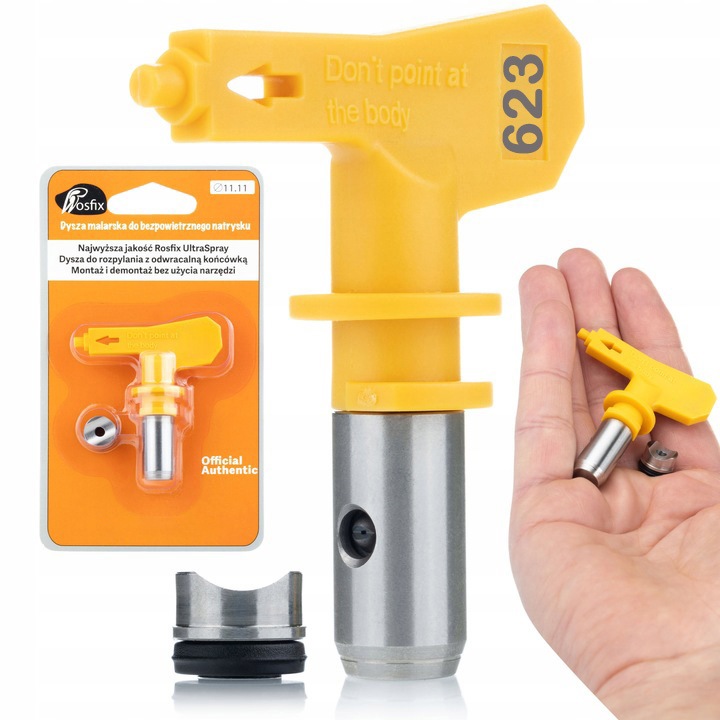 Duza de vopsire, Rosfix, Metal, Argintiu / Galben