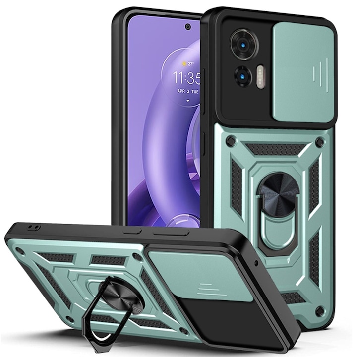 Husa pentru Motorola Edge 30 Neo, Techsuit CamShield Series, Green