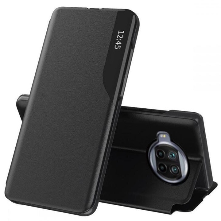 Калъф с висока защита за Xiaomi Mi 10T Lite 5G, Ultra Resistance, eFold Series, I41, Екологична кожа, Intense Dark