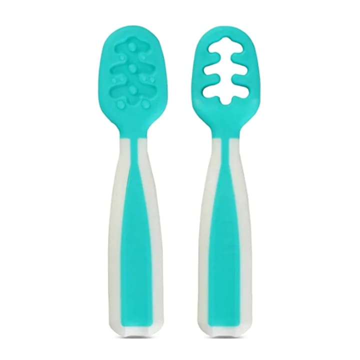 Предварителни лъжици за разнообразяване на бебешка храна +6 месеца, комплект от 2 първокласни силиконови каучукови без BPA
