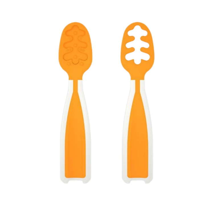 Комплект 2 лъжици за разнообразяване на бебешка храна ORIGINAL DEALS, 6+ месеца, силиконови каучукови без BPA, жълти