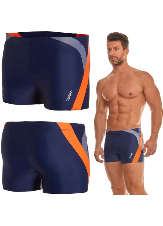 Slip de baie boxeri barbati, Zagano 2375, Albastru marin