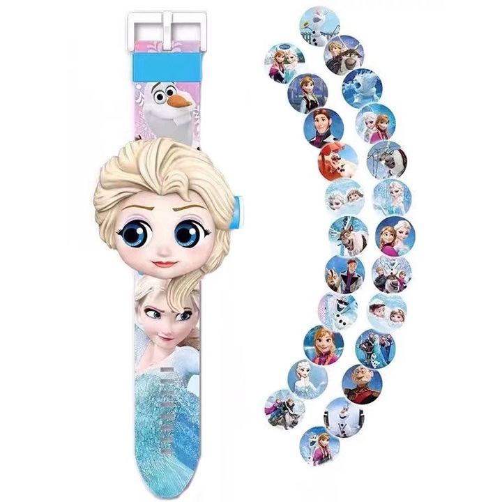 Gyerekóra projektorral, MorFansi®, 24 anime képet tartalmaz, Elsa hercegnő
