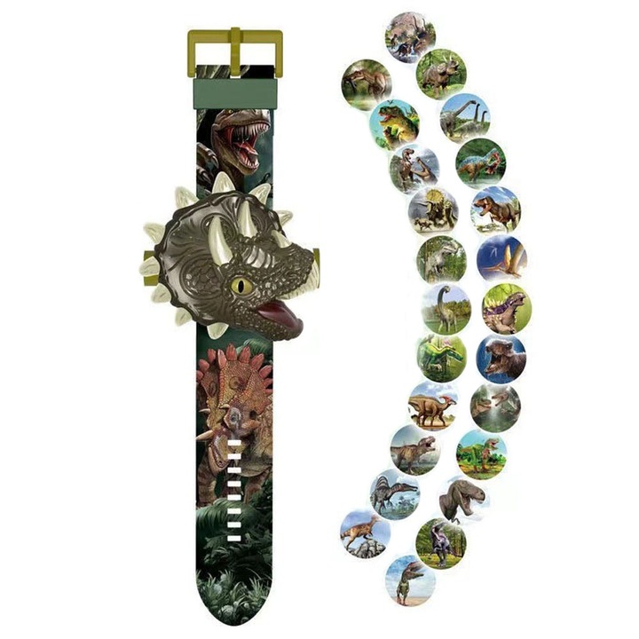 Gyermek projektor óra, MorFansi®, 24 anime képet tartalmaz, Triceratops