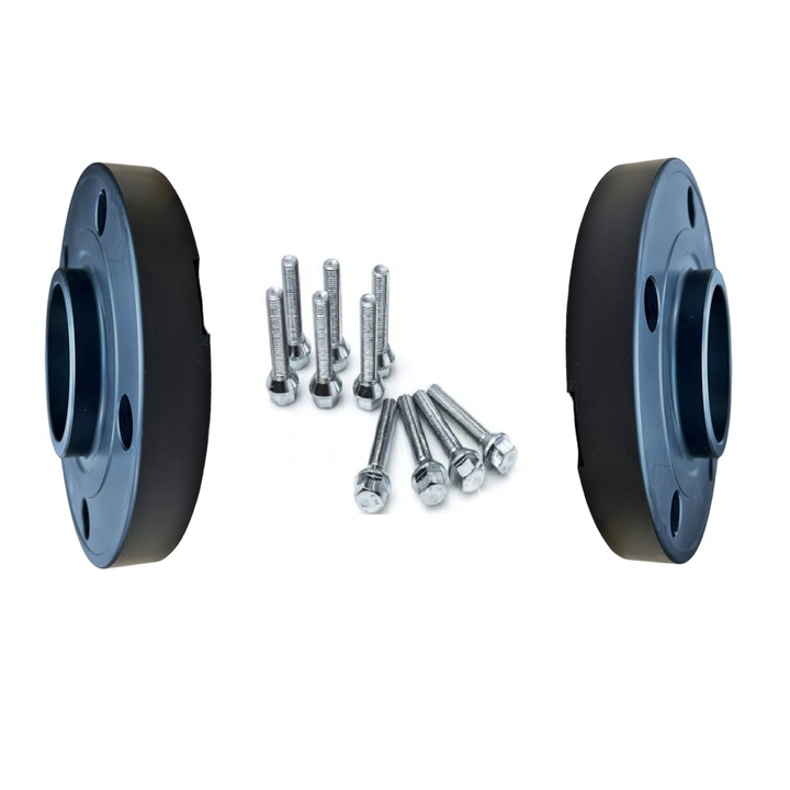 Set 2 distantiere pentru roti 5x120 de 15mm diametru butuc 72.6mm si 10 prezoane lungi M14x1.25 cu 45mm parte filetanta compatibile BMW