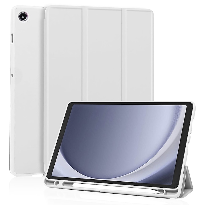 Кейс за Samsung Galaxy Tab A9 8.7 инча Soft Shell с функция събуждане/заспиване и отделение за стойка тип стилус - сив
