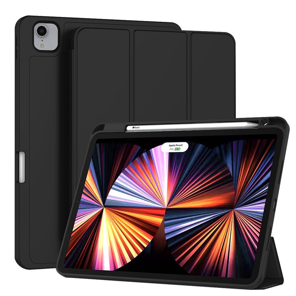 Husa pentru iPad Pro 11 inch 2022 2021 Soft Shell cu functie wake-up/sleep si compartiment pentru stylus tip stand - negru