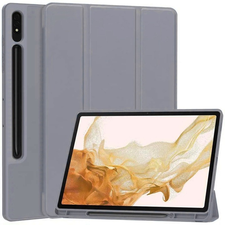 Калъф fixGuard Flex Trifold, Pencil Holder за Samsung Galaxy Tab S7 Plus / S8 Plus - Purple