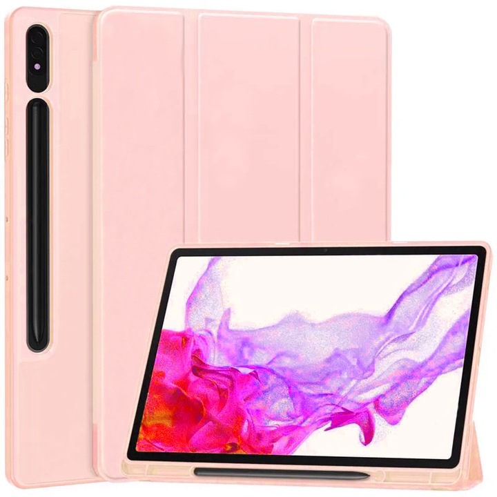 Калъф fixGuard Flex Trifold, Pencil Holder за Samsung Galaxy Tab S7 Plus / S8 Plus - Pink