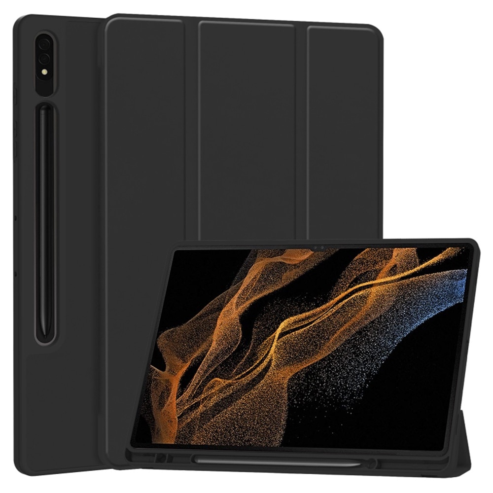 Husa Cu Grad Ridicat de Protectie pentru Samsung Galaxy Tab S8 Ultra, Tuds Shield, Flex Trifold, J42, TPU, Intense Dark