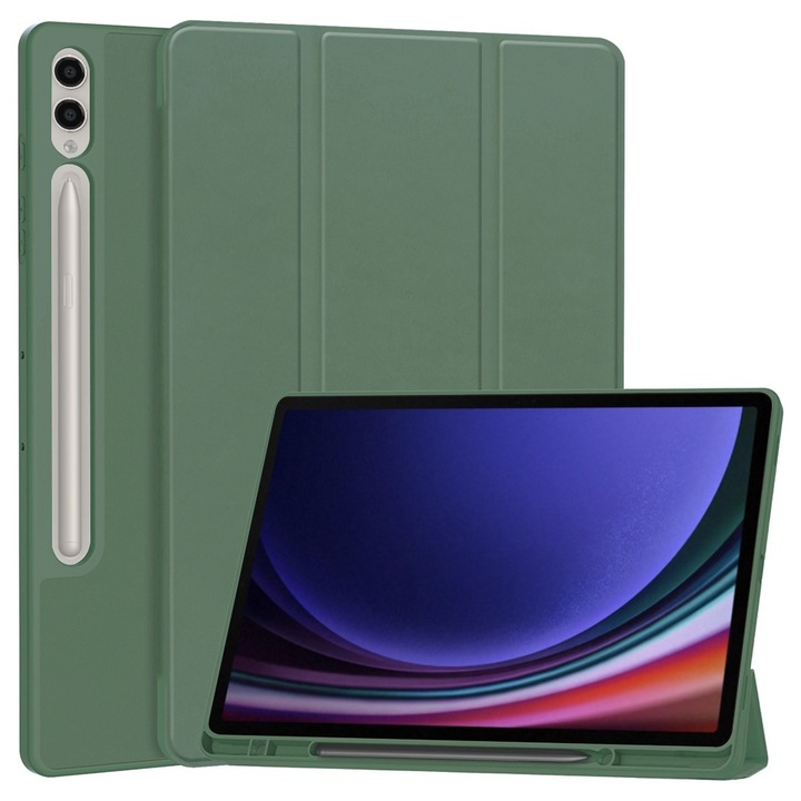 Калъф fixGuard Flex Trifold, Pencil Holder за Samsung Galaxy Tab S9 Plus - Green