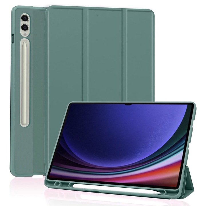 Калъф fixGuard Flex Trifold, Pencil Holder за Samsung Galaxy Tab S9 Ultra - Green