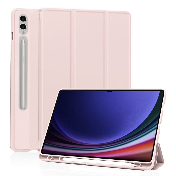 Husa pentru tableta Samsung Galaxy Tab S9 Ultra, Accesorio Flex Trifold Pen, Pink