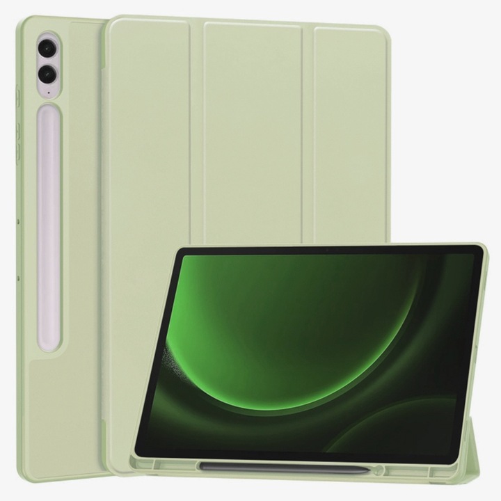 Калъф fixGuard Flex Trifold, Pencil Holder за Samsung Galaxy Tab S9 FE Plus - Matcha Green