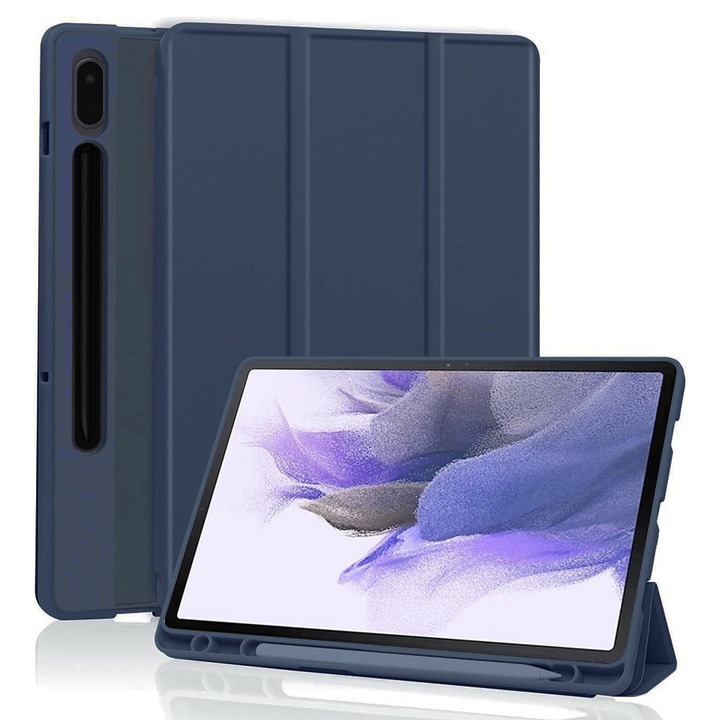 Калъф fixGuard Flex Trifold, Pencil Holder за Samsung Galaxy Tab S7 FE - Dark Blue