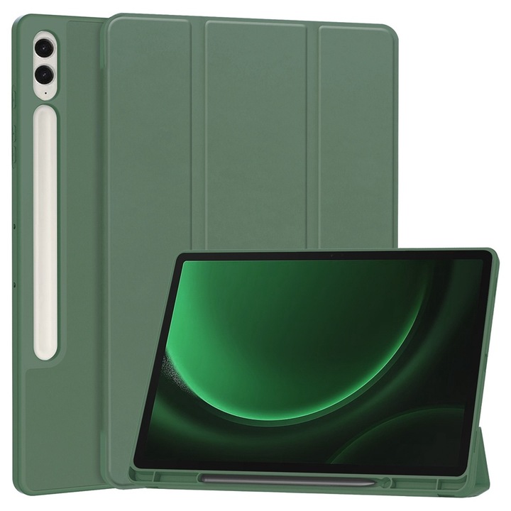 Калъф fixGuard Flex Trifold, Pencil Holder за Samsung Galaxy Tab S9 FE Plus - Green
