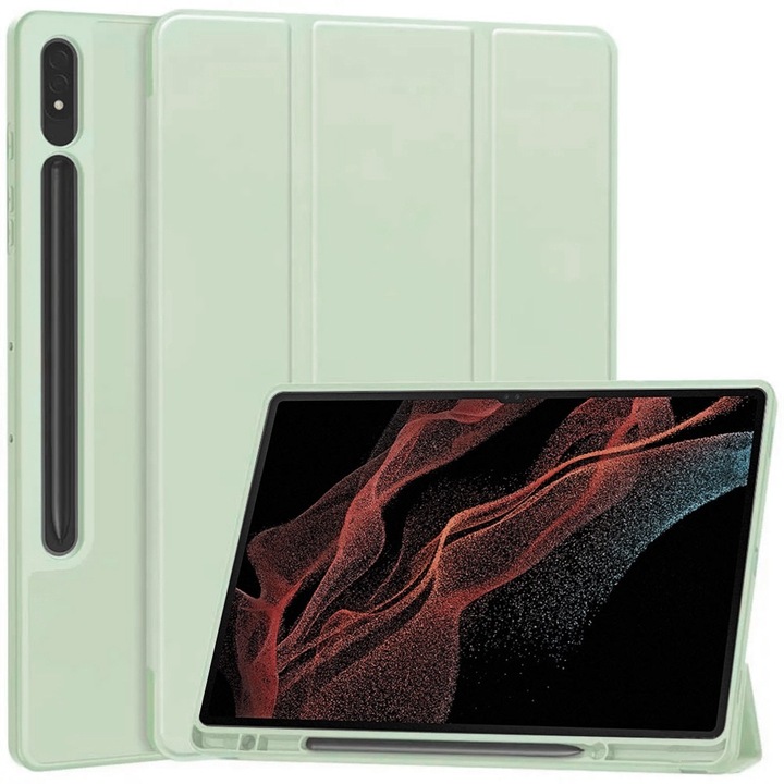 Husa Cu Grad Ridicat de Protectie pentru Samsung Galaxy Tab S8 Ultra, Tuds Armor, Flex Trifold, J33, TPU, Matcha Green Forest