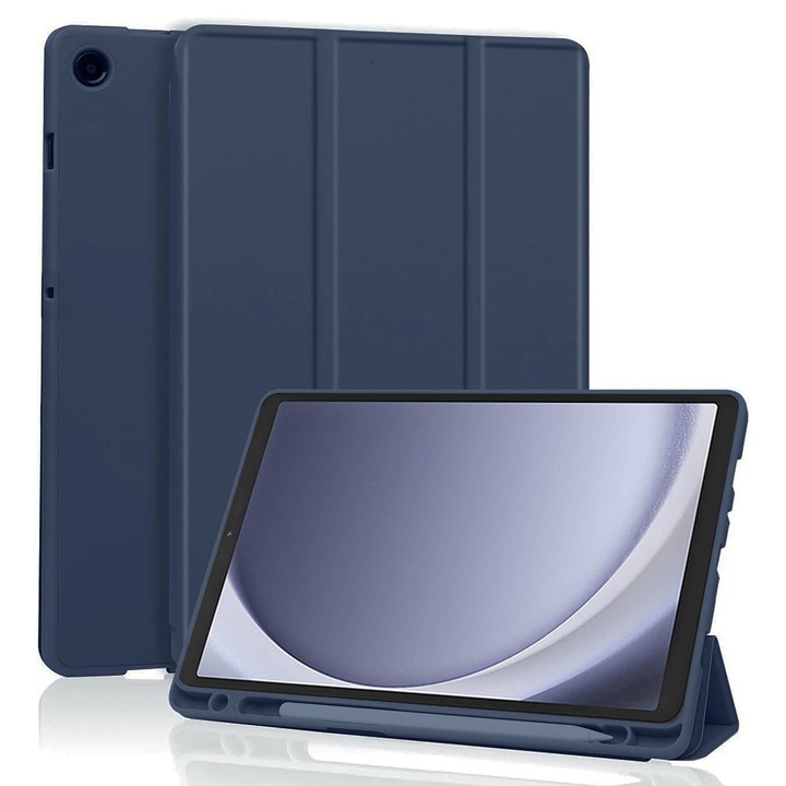 Кейс за Samsung Galaxy Tab A9 8.7 инча Soft Shell с функция събуждане/заспиване и отделение за поставка за стилус - син