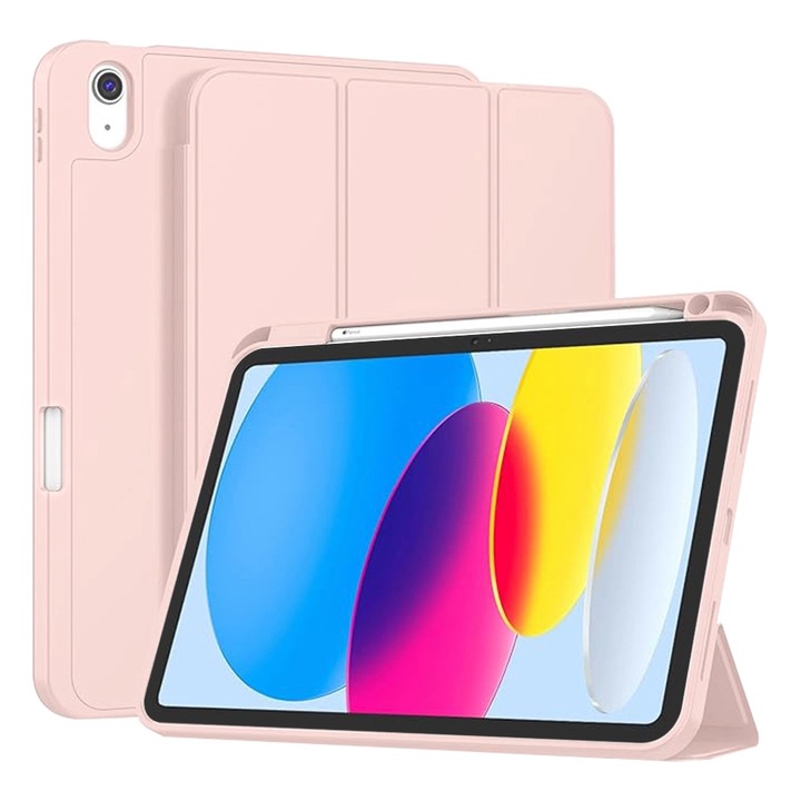 Калъф fixGuard Flex Trifold, Pencil Holder за iPad 10 (2022) 10.9 - Pink