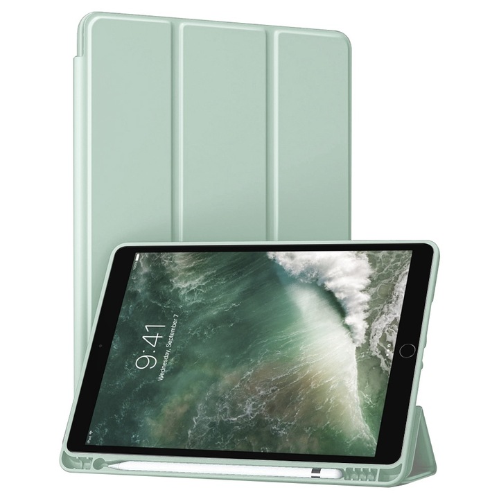 Калъф fixGuard Flex Trifold, Pencil Holder за iPad Air 10.5 2019 / iPad Pro 10.5 2017 - Matcha Green