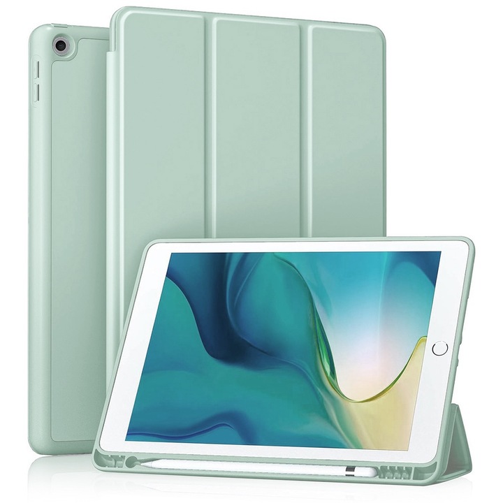 Калъф fixGuard Flex Trifold, Pencil Holder за iPad 10.2 (2019 / 2020 / 2021) - Matcha Green