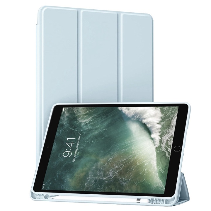 Калъф fixGuard Flex Trifold, Pencil Holder за iPad Air 10.5 2019 / iPad Pro 10.5 2017 - Sky Blue