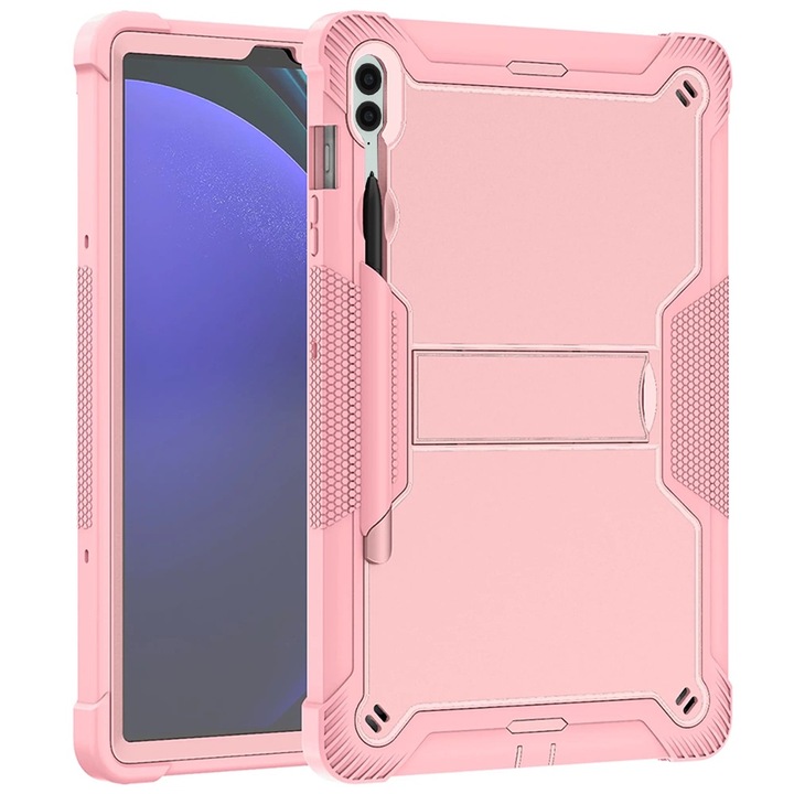 Калъф fixGuard Rugged TabShell + Screen Protector за Samsung Galaxy Tab S9 FE Plus - Rose Gold