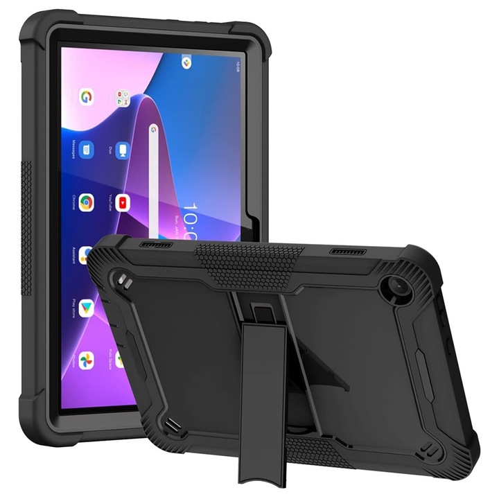 Husa Protectie pentru Lenovo Tab M10 3rd Gen TB328FU/TB328XU + Folie, R85, Lexgard, Deep Dark