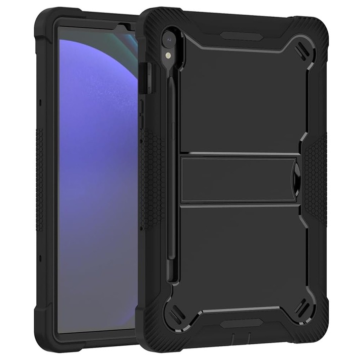 Husa Protectie pentru Samsung Galaxy Tab S9 + Folie, R74, Lexgard, Deep Dark