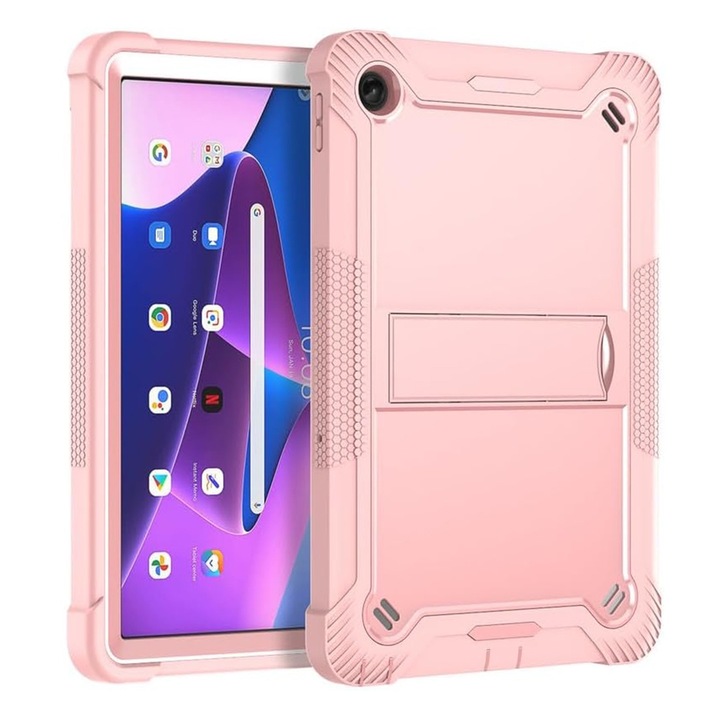 Husa Protectie pentru Lenovo Tab M10 Plus 3rd Gen TB 125F/TB 128F + Folie, R72, Lexgard, Golden Rose
