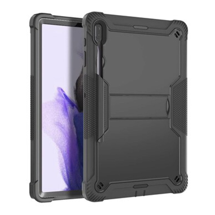 Husa Protectie pentru Samsung Galaxy Tab S7 FE + Folie, R82, Lexgard, Deep Dark