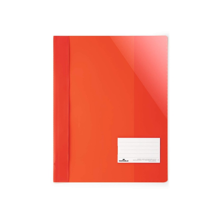 Папка Durable, A4+, PP, с джоб за визитка, червена