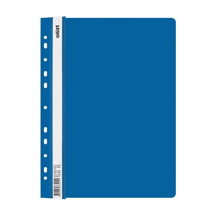 Dosar Office 1, PP, cu perforare euro, albastru, 12 buc