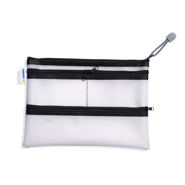 Папка Herma Universal Multibag, А5, с 4 отделения, с черен цип