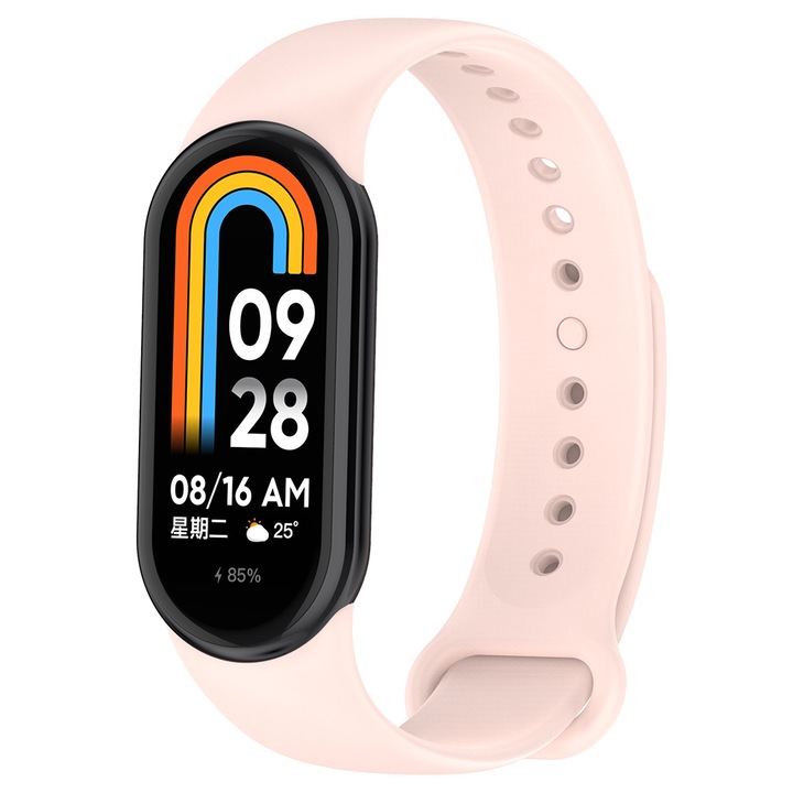 Techsuit Szilikon Okosóra Szíj, Rózsaszín, Xiaomi Mi Band 8 / 8 NFC / 9 / 9 NFC / 10