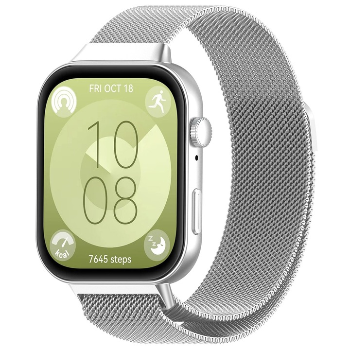 Huawei Watch Fit 3-mal kompatibilis szíj, C21, rozsdamentes acél, ezüst