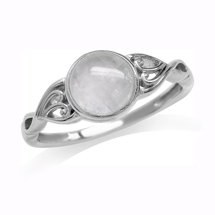 Пръстен HYTIREBY, лунен камък, келтски възел, сребро, 18,2 мм