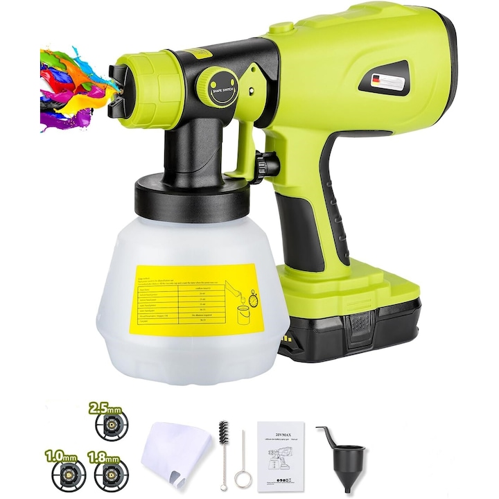 Elektromos festékszóró pisztoly, VINTOP®, festékáramlás 0-1600 ml/perc, tál 1000 ml, 3 festékfúvóka