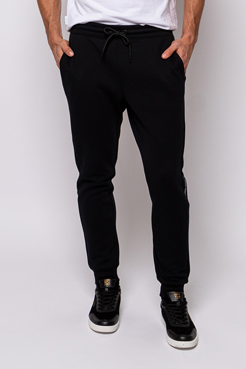 Heavy Tools, Pantaloni de trening cu snur in talie Zaro, Negru, XL