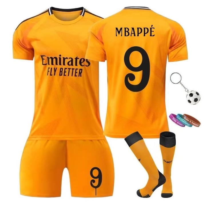 Echipament sportiv copii Mbappe, MzcrJosv ®, Poliester, Galben