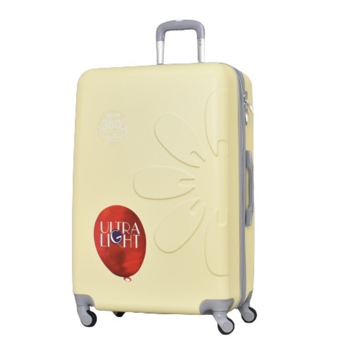 Куфар PERFECT LINE ABS 8081, 77/32/50 см, Разширител, Светложълт