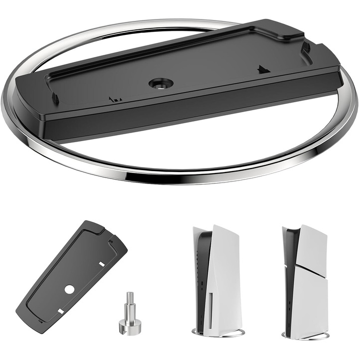 Függőleges állvány PlayStation 5 Slim, Puepoul, Black/Silver konzolokhoz