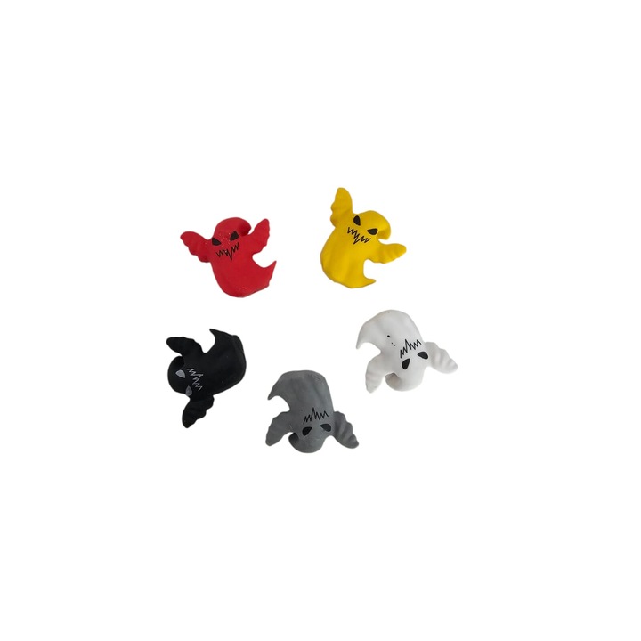 Set 5 radiere Fantoma infricosatoare, multicolor 3 cm