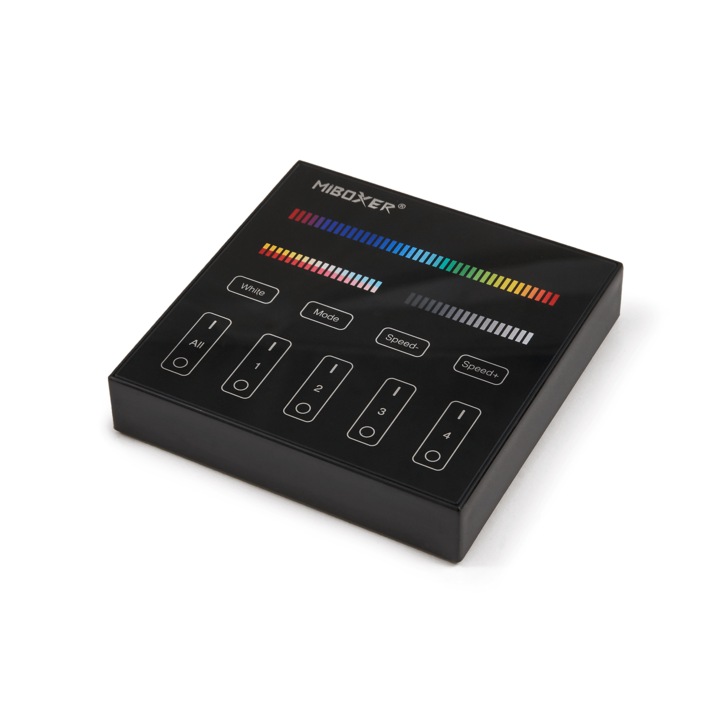 Controler Mi-Light de zona B4 2.4 GHz pentru benzi LED RGB si RGBW, negru