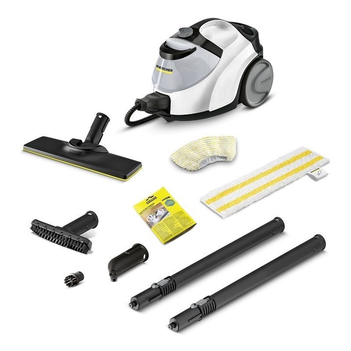 Парочистачка Karcher SC 5 Easyfix, 1.5l, 2200W, бяла, Функция VapoHydro, Комплект за почистване на подове EasyFix