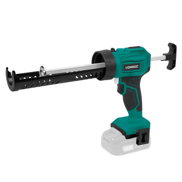 Pistol pentru tuburi de etansare VONROC CG502DC, compatibil cu acumulatori 20V, potrivit pentru tuburi de 290 – 310ml, sistem anti-picurare, fara baterie si incarcator