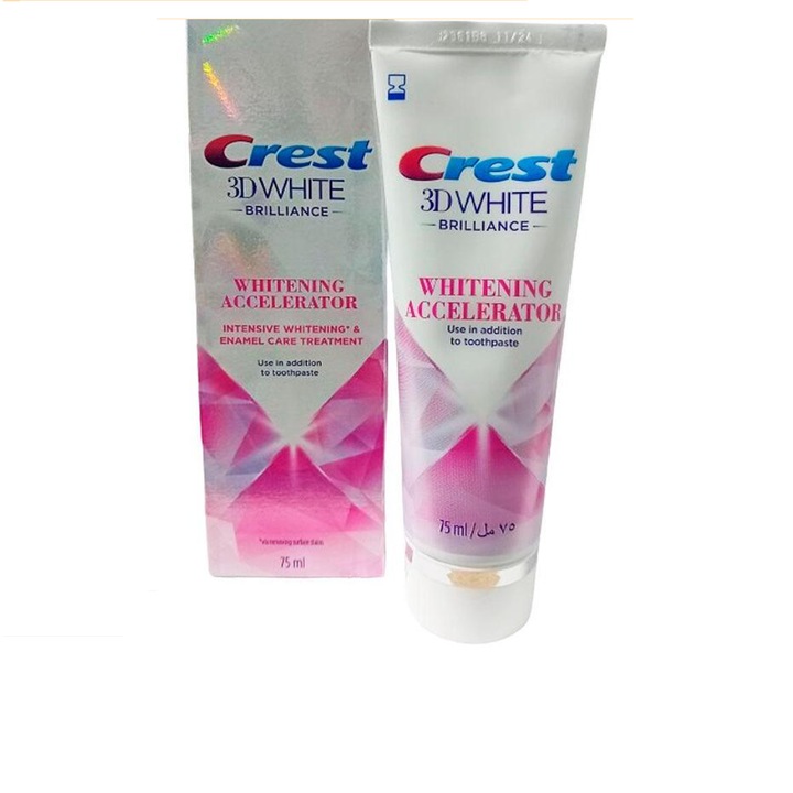Паста за зъби CREST 3D, Ускорител за интензивно избелване, С флуор