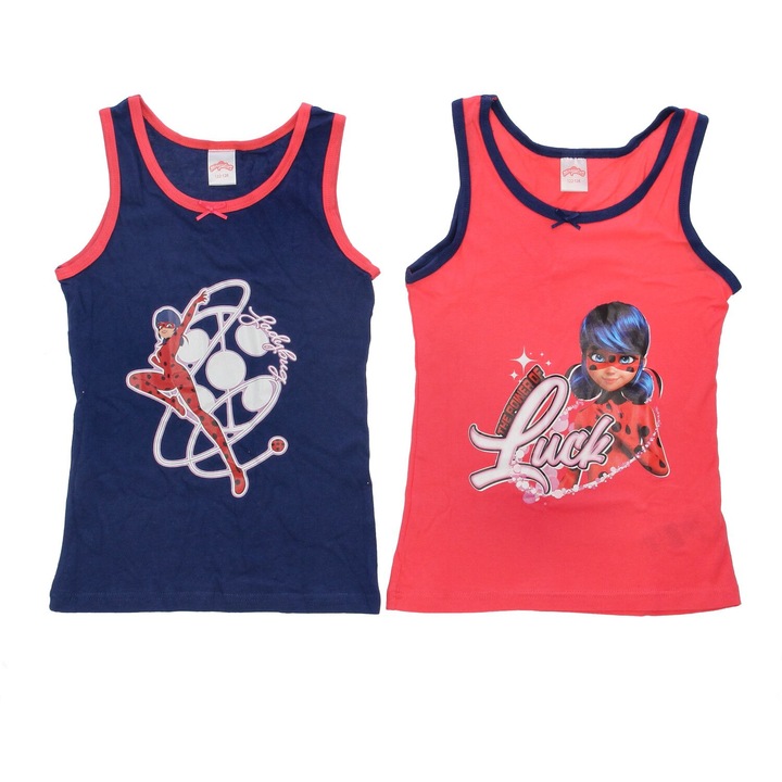 Két sokszínű felsőrészből álló készlet, 100% pamut, Miraculous LadyBug, Többszínű