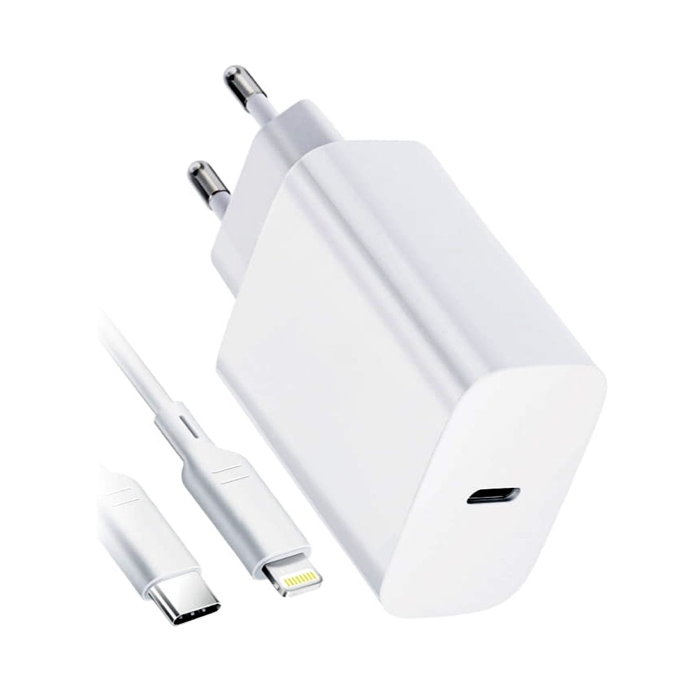 Комплект зарядно устройство с USB-C 20 W адаптер и кабел, съвместим с ...